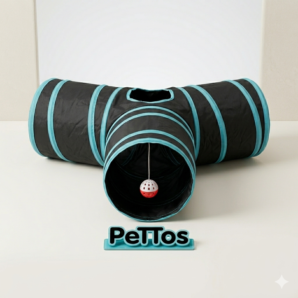 Túnel Dobrável para Gatos – Brinquedo Interativo que Todo Gato Adora