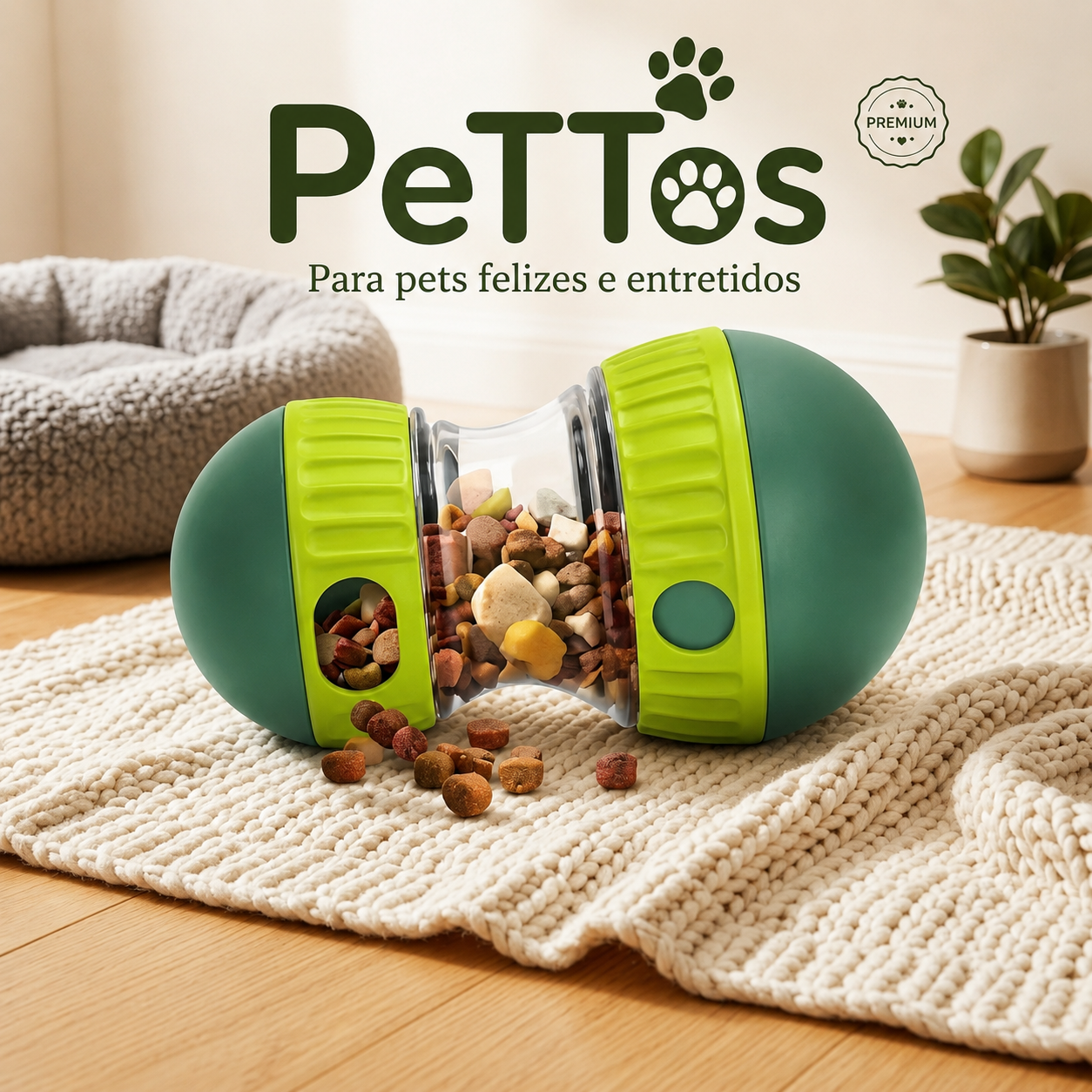 Brinquedo Interativo com Petisco para Pets – Estimula a Inteligência