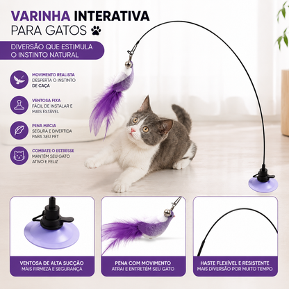 Varinha com Penas para Gatos – Brinquedo Interativo para Brincar Junto