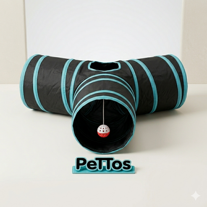 Túnel Dobrável para Gatos – Brinquedo Interativo que Todo Gato Adora