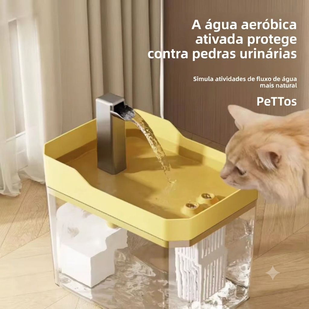 Bebedouro Fonte Elétrica para Gatos – Água Circulante e Filtrada