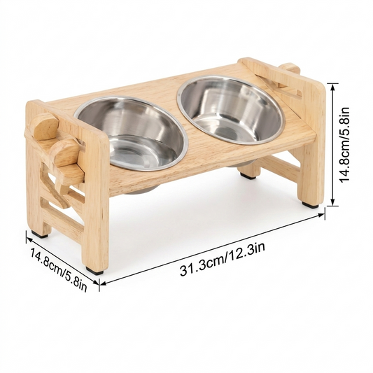 Comedouro Elevado Duplo Inox para Cães e Gatos – Postura Saudável