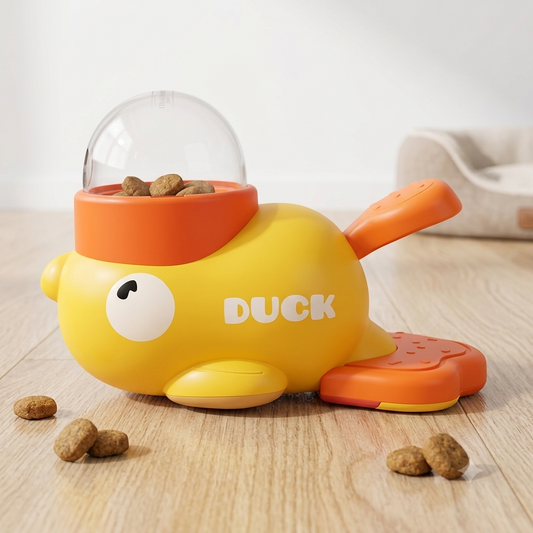 Brinquedo Dispensador de Petisco para Cães – Patinho Interativo Anti-Ansiedade